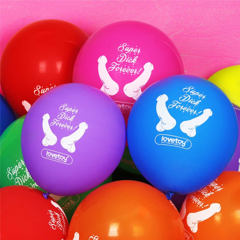 E-shop 10-LV765021 Set farebných balónov "Super Dick Forever", 30cm (7ks)