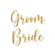 Svadobné nálepky na poháre - Bride, Groom zlaté