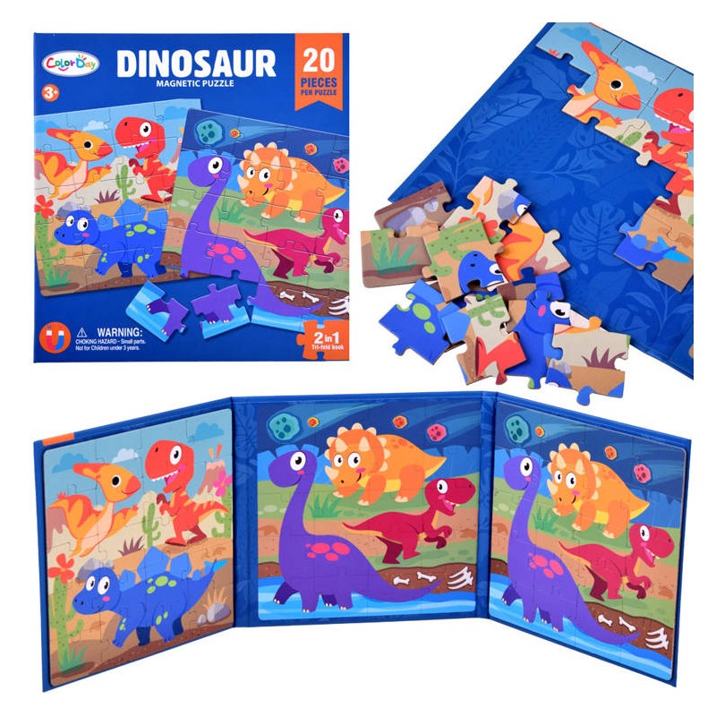 ZA4268 Detská kniha - Magnetické puzzle - Dinopark