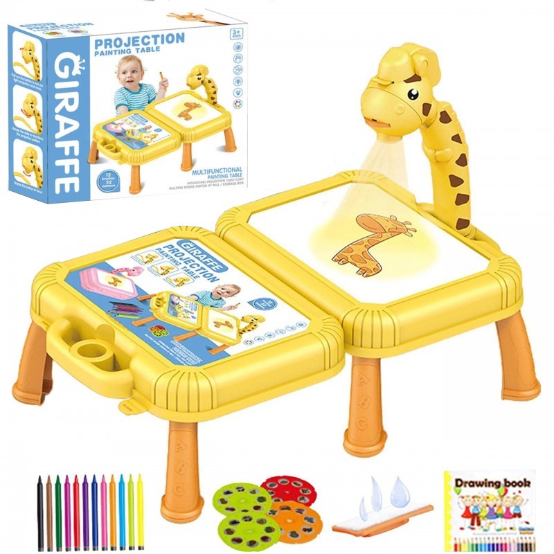 E-shop 203-16B Skladací projekčný stolík na obkresľovanie pre deti Žltá