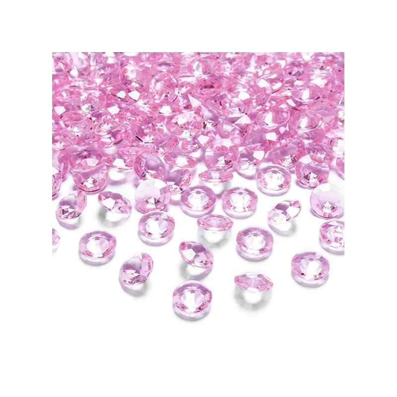 Levně ADC12-081J Party Deco Diamantové konfety - 12mm Růžová