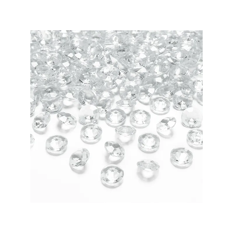 ADC12-099 Party Deco Diamantové konfety - 12mm Průhledná