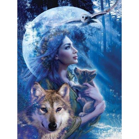 5D Diamantová mozaika - Život s vlkmi