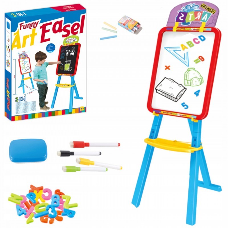 E-shop YM826 Obojstranná magnetická tabuľa pre deti - Funny Art 3v1