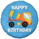 Fóliový balón - Betonárka - Happy Birthday, 45cm