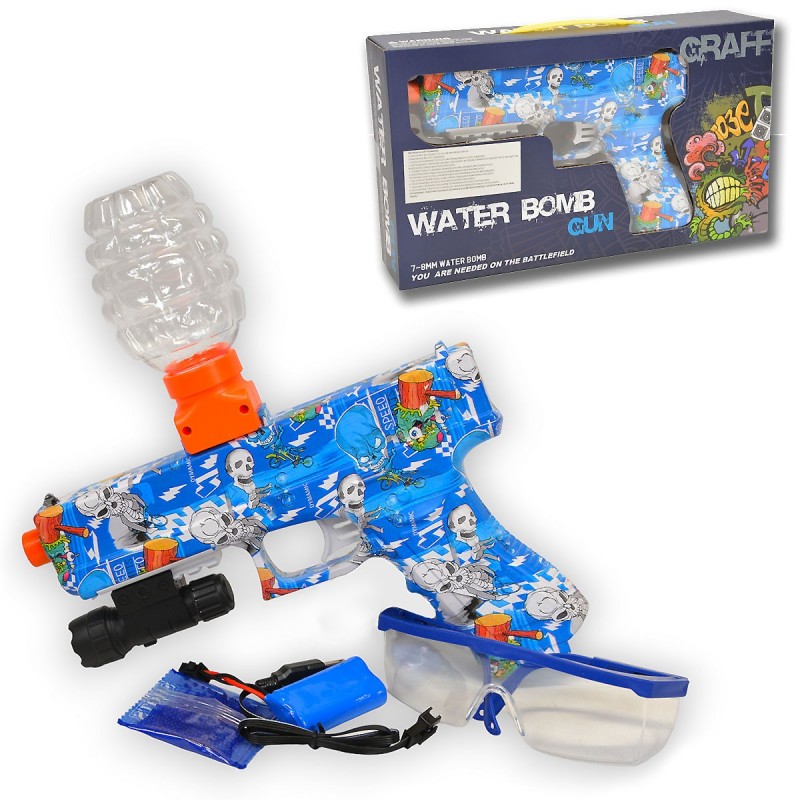 Levně 782564 Pistole na gelové kuličky se zásobníkem - Water Bomb Gun - Blue