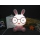 Nočná lampička králik s okuliarmi 23cm