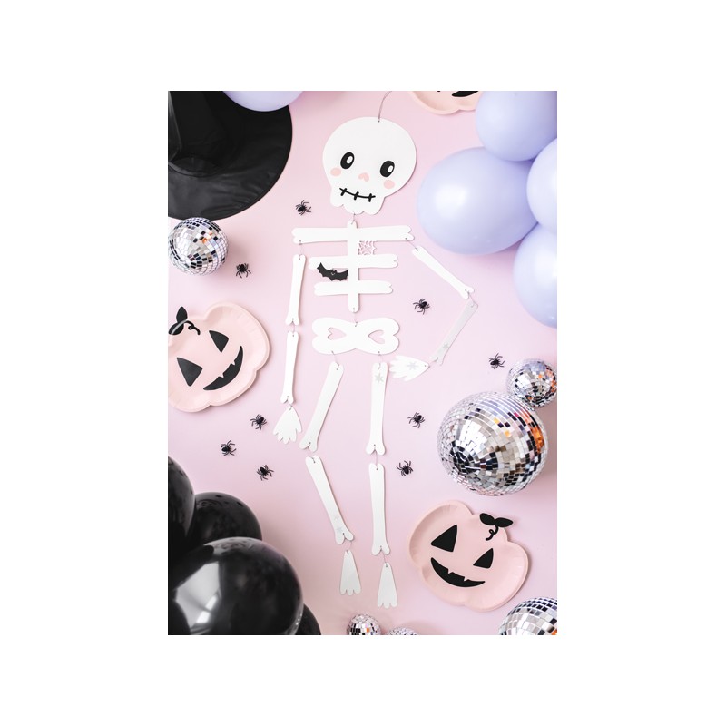 E-shop DWH2 Party Deco Závesná dekorácia - Halloweenska kostra - biela 110cm