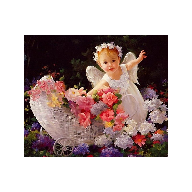 E-shop 785282 NORIMPEX 5D Diamantová mozaika - Angel with Flowers