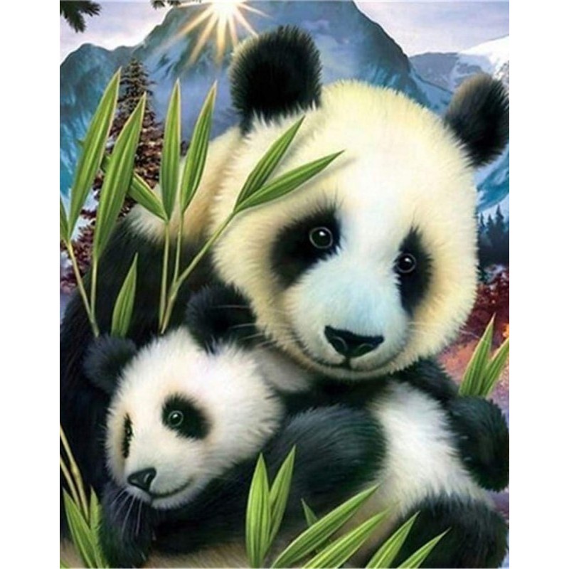 785398 NORIMPEX 5D Diamantová mozaika - Panda Love 