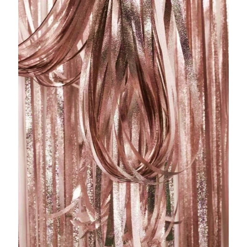 Levně jx-41509 Godan Třásňový závěs s chromovým efektem 100x200cm Rúžove zlato