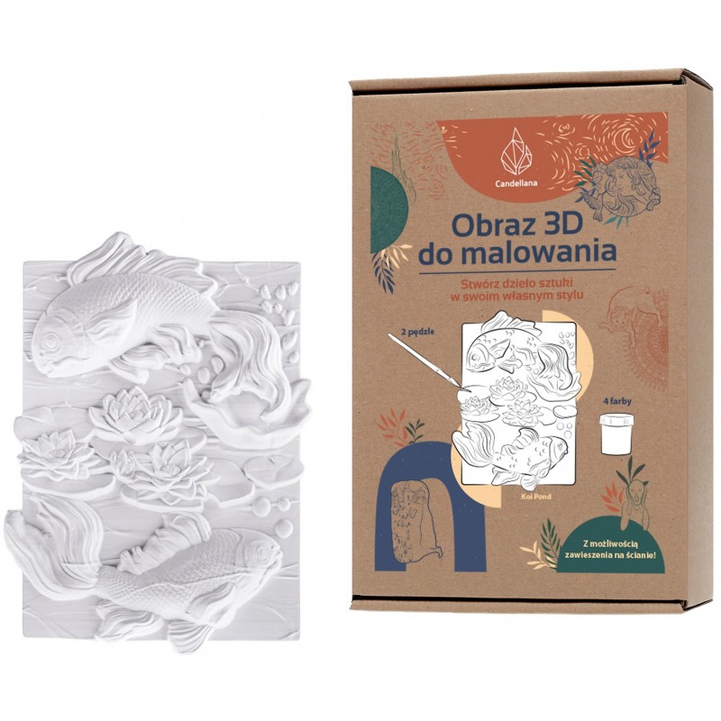 E-shop 4179 3D sadrový DIY obraz s príslušenstvom - Lotosové jazierko