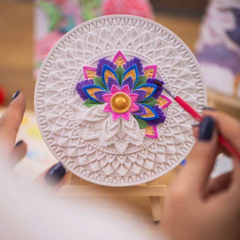 Levně 4176 3D sádrový DIY obraz s příslušenstvím - Mandala