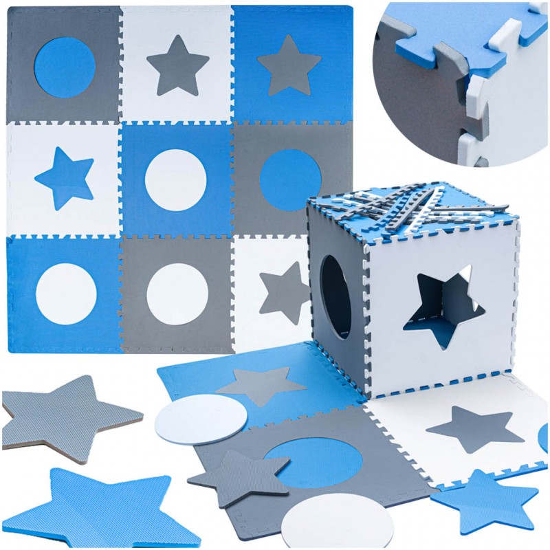 4506 Puzzle penová podložka 180X180cm - Klára Modrá
