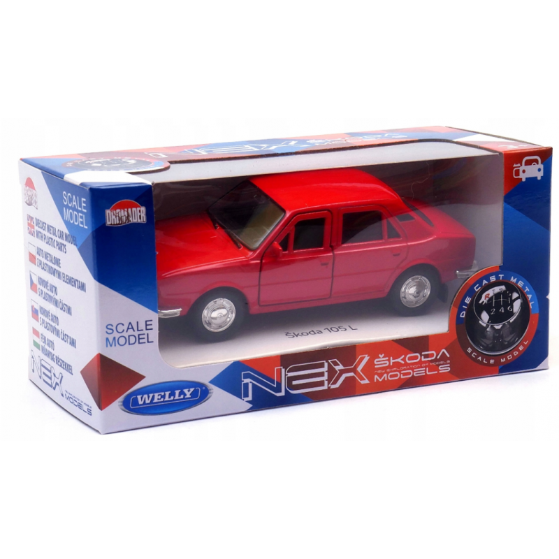 E-shop 028567 Kovový model auta - Nex 1:34 - Škoda 105 L Červená