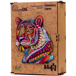 3D drevené puzzle handmade - Tiger A4