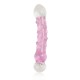 Vrúbkované sklenené dildo - Romance - Flower 19cm