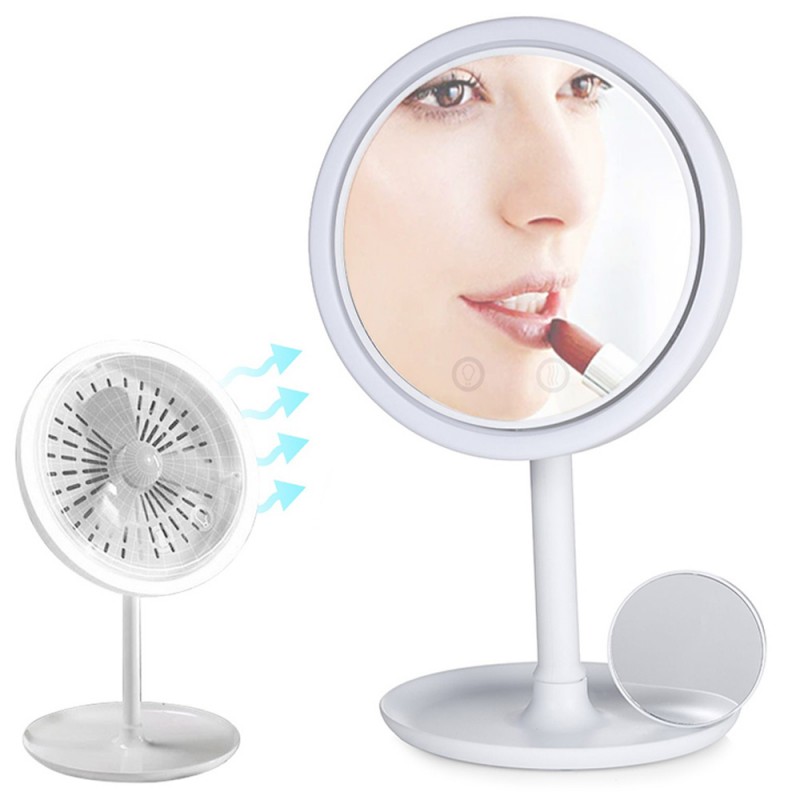 E-shop 15786 LED kozmetické zrkadlo s ventilátorom - Beauty Breeze