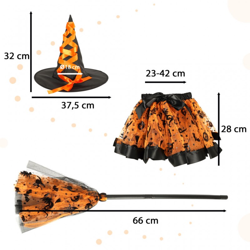 E-shop 4431 Halloweensky kostým - Čarodejnica (3-6 rokov) Oranžová