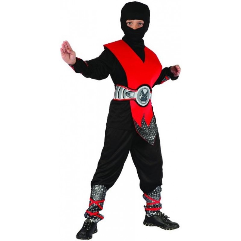Levně SL-CN11 Godan Dětský kostým - Červený Ninja (110/120 cm)