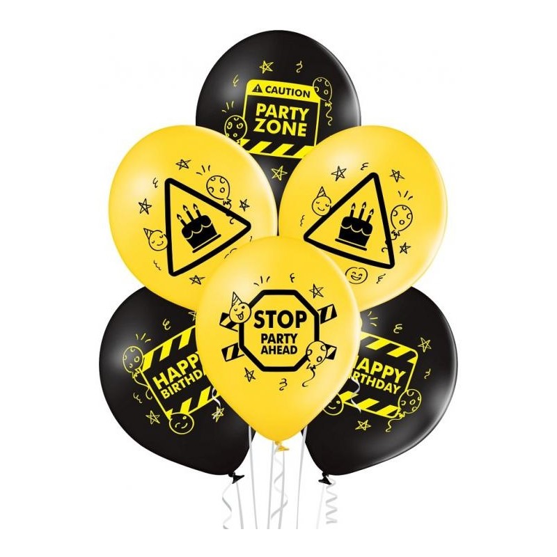 Levně BRN_5000763 Godan Set latexových balonů - Birthday Zone mix, 30cm (6ks)