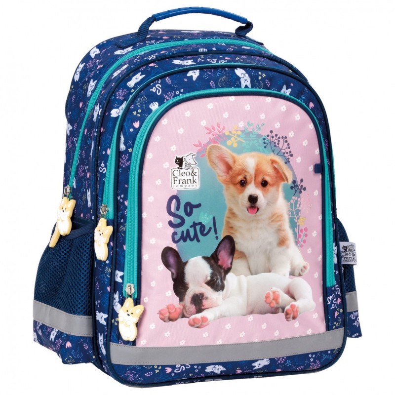 E-shop 088003 Derform Detský dvojkomorový ruksak - Cute dogs pink