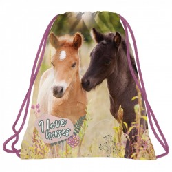 Detské vrecko na prezuvky - I love horses