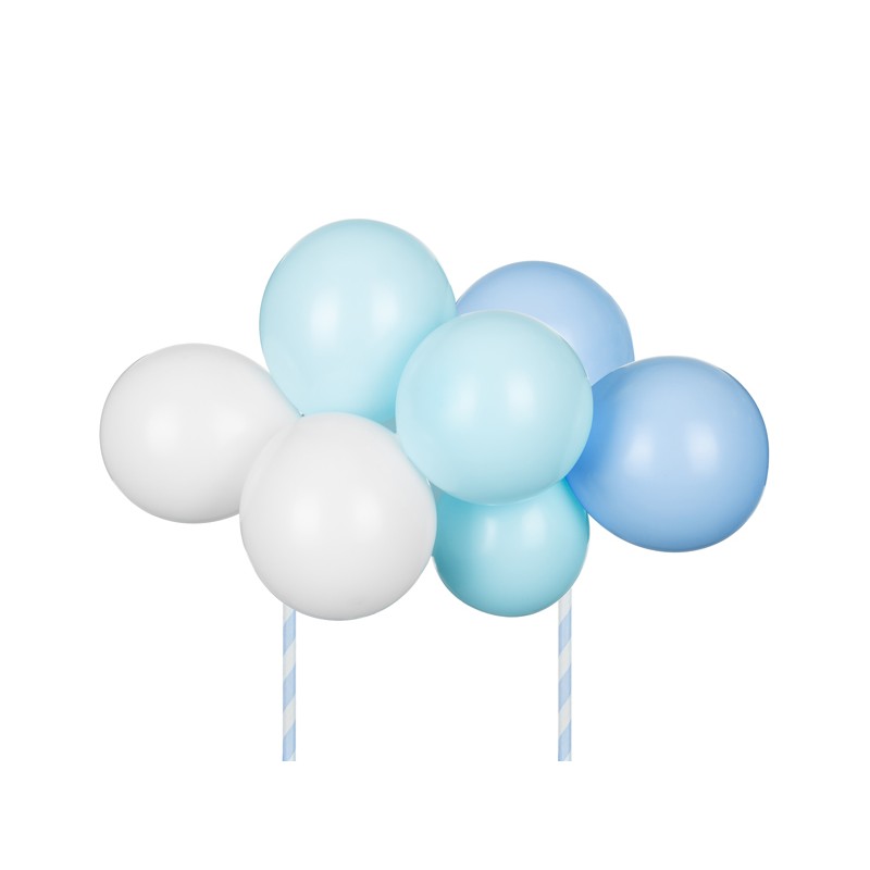 KBT3-001 Party Deco Set mini balonků na dort - Color mix topper - 10ks Modrá