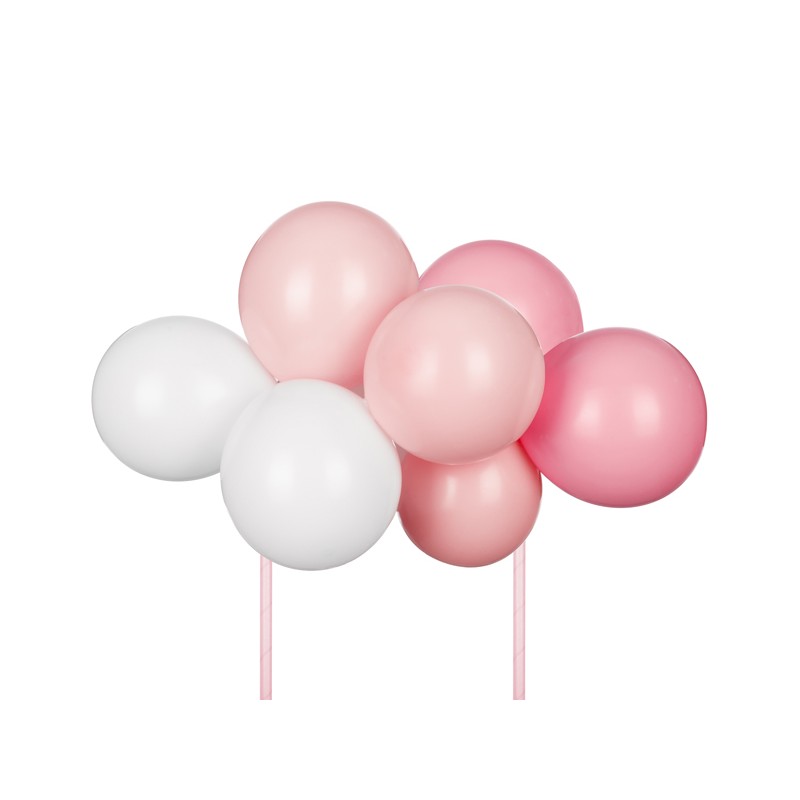 KBT3-081 Party Deco Set mini balonků na dort - Color mix topper - 10ks Růžová