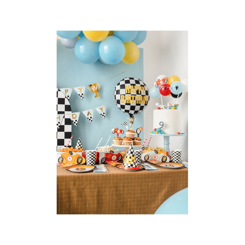 Levně FB220 Party Deco Fóliový balón šachovnice - Happy Birthday - 45cm