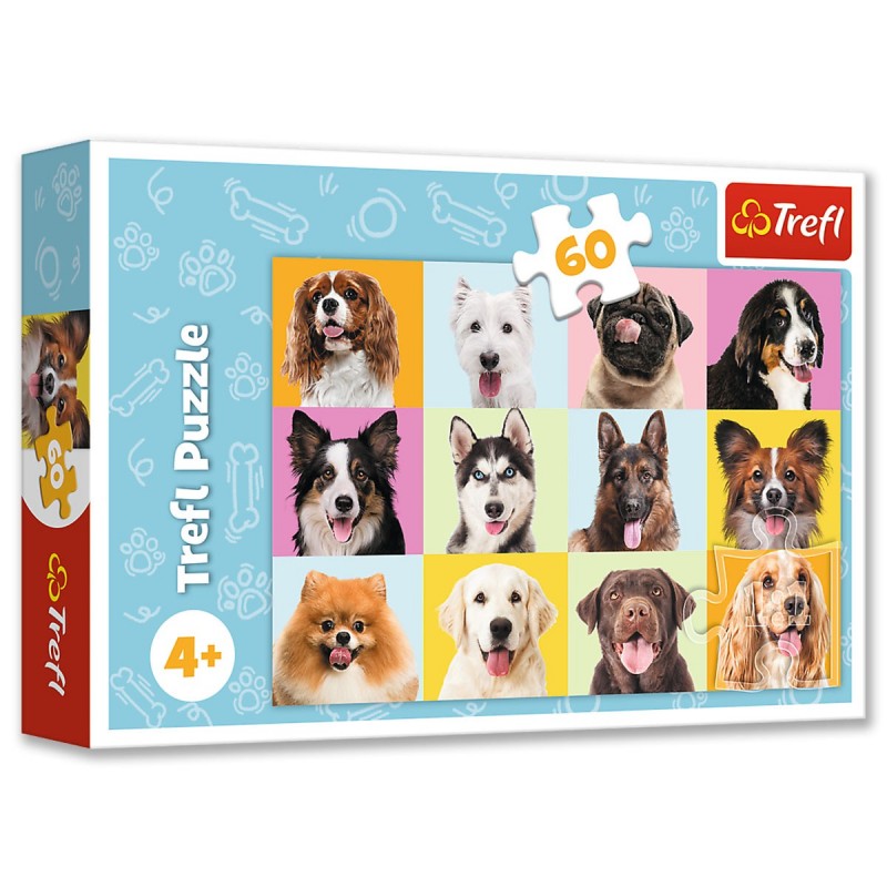 Levně 17374 TREFL Detské puzzle - Sweet dogs - 60ks