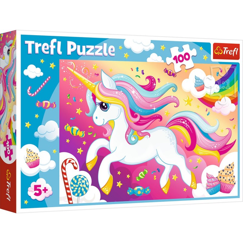 16386 Dětské puzzle - Pink unicorn - 100ks 