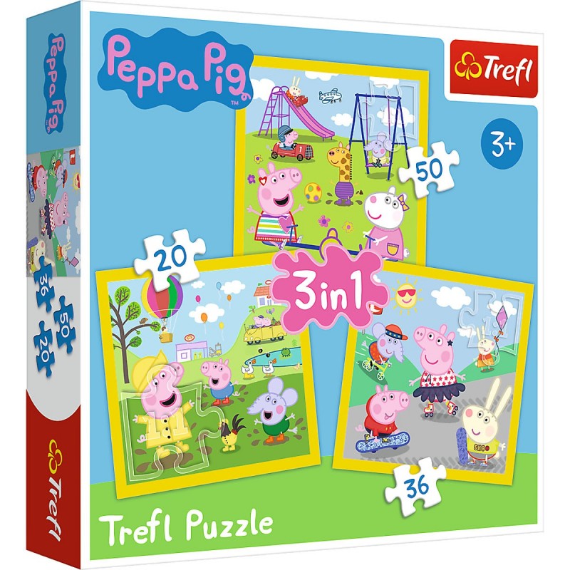 Levně 34849 Dětské puzzle - Peppa Pig - 3v1