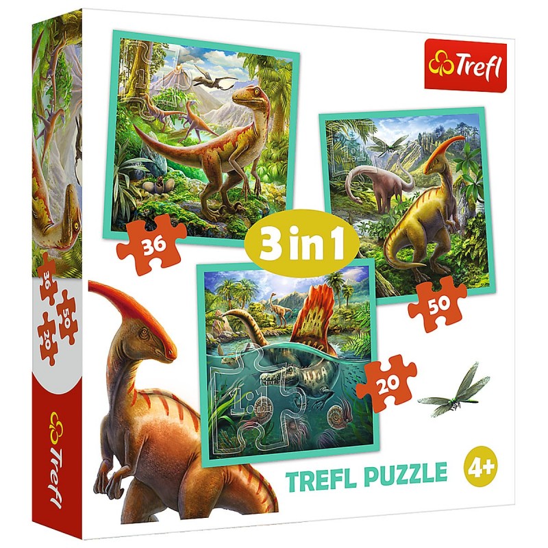 Levně 34837 Dětské puzzle - Dinosaurus - 3v1