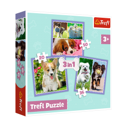 Detské puzzle - Sweet dogs - 3v1
