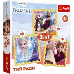 Detské puzzle - Anna and Elsa - 3v1