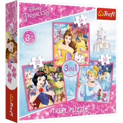 Detské puzzle - Disney Princess II. - 3v1