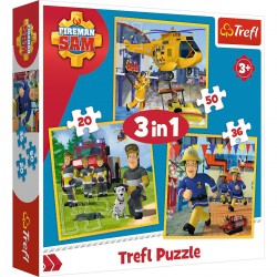 Detské puzzle - Fireman Sam - 3v1
