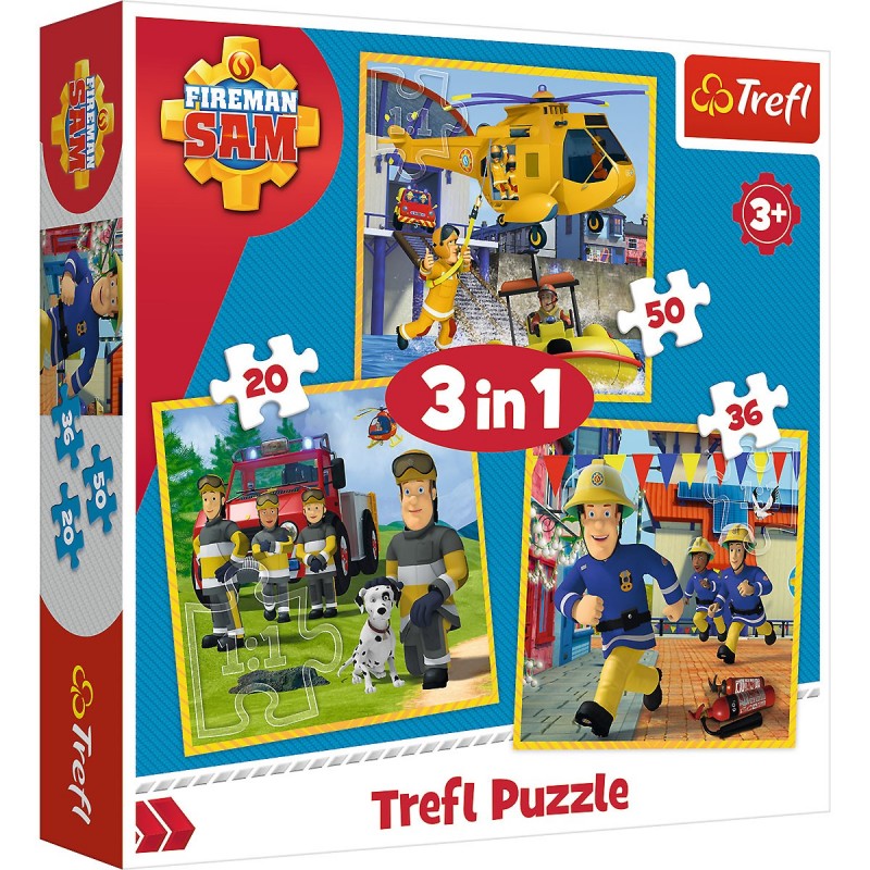 Levně 34844 Dětské puzzle - Fireman Sam - 3v1