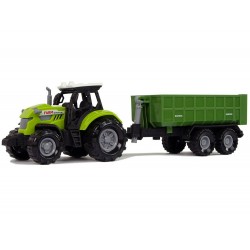 Traktor s vyklápacou vlečkou - Zelený, 23cm