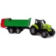 Traktor s vyklápacou vlečkou a drtičom - Zelený, 23cm