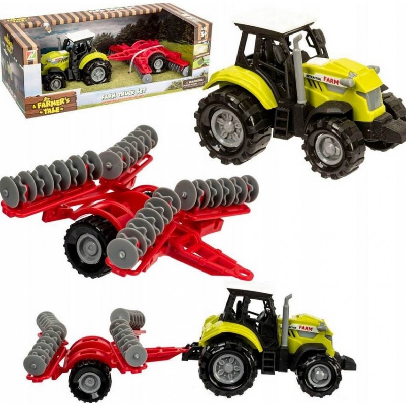 E-shop 115453 Daffi Traktor s agregátom - Červený, 23cm
