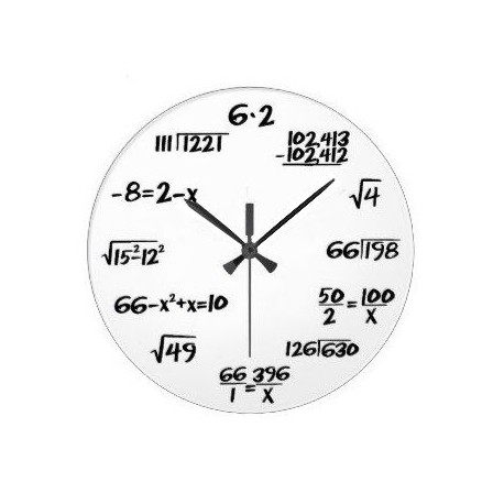 Matematické hodiny biele